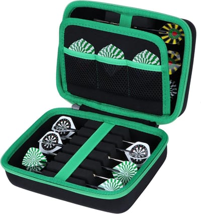 Hardcase Darten Etui voor 12 Darts met Opslag voor Vleugels en Accessoires