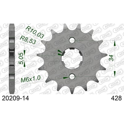 Tandwiel Afam 428 14 dents