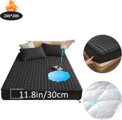 Nivard Waterdicht Hoeslaken - Beddengoed - Fitted Sheet - Bed - Zwart 200x200
