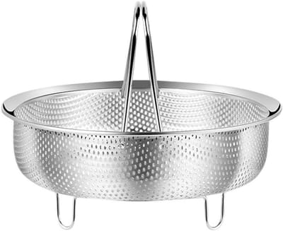 Stoommand Inzetstuk - Stoomrek Snelkookpan - Gezond Koken - Voedselveilig Roestvrij Staal - 24x20x10 cm - Zilverkleurig