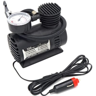 Mini Luchtcompressorpomp Bandenpomp Snelle Inflatie Auto Motorfiets Kajak Fiets Zwart zwart