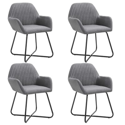 vidaXL - Eetkamerstoelen - 4 - st - stof - donkergrijs