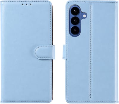 Hoesje geschikt voor Samsung Galaxy S26 Plus 5G hoesje Blauw pasjeshouder telefoon hoes - Met screenprotector tempered glass voor Galaxy S26 Plus 5G - 2x
