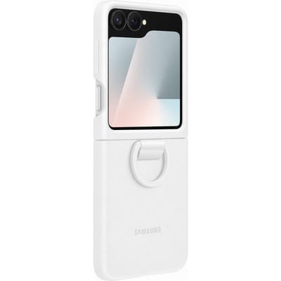 Samsung Silicone Case with Ring for Galaxy Z Flip7 FE | Z Flip6 - White