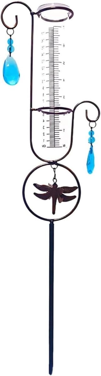 Regenmeter Tuin - Watermeter Weer - Tuinieren Meten - Libelle Decoratie - 177 cm Cilinder - Bruin
