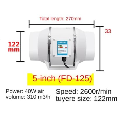 4/5/6 inch Afzuigventilator Huis Stil Inline Pijp Kanaalventilator Badkamer 220V Afzuiger Ventilatie Keuken Toilet Muur Luchtreiniging