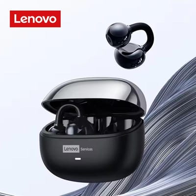 Lenovo LE302 Draadloze Bluetooth 6.0 Headset Lange Batterijduur Sport Oorclip Oortjes HIFI Stereo Geluidsonderdrukkende Hoofdtelefoon zwart