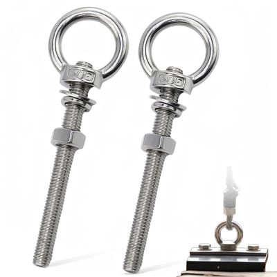 SnelShoppen - Eye Screw Ringen Schroeven M10 x 120 mm, Ringen Oogbouten van Roestvrij Staal voor Bevestigen en Ophangen (2 Stuks)