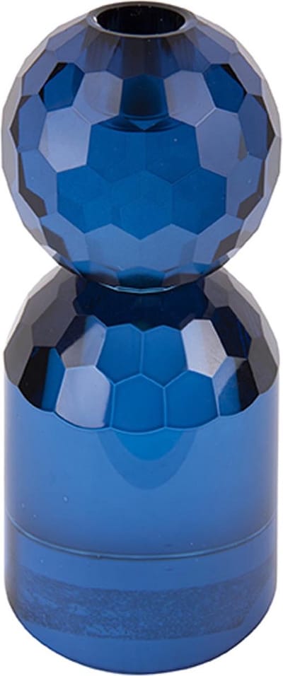 Present Time Kandelaar Crystal Art - Rond Blauw - Large - 7x7x14,3cm - Scandinavisch