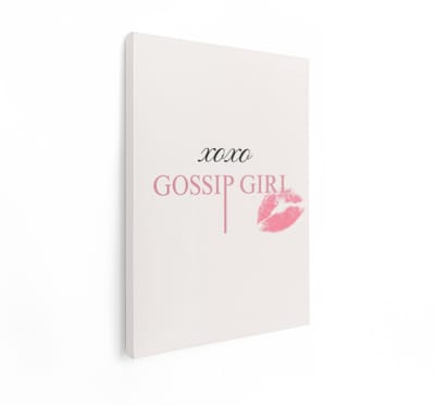 Artaza Canvas Schilderij Gossip Girl - 60x80 cm - Wanddecoratie Serie Xoxo - Muurdecoratie Lippen - Decoratie Slaapkamer Roze