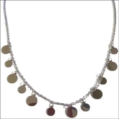 Aramat Jewels | Halskettingen | Zilverkleurige Rondjes Stalen Halsketting – 45cm Schakelketting RVS Dames | | | |1,5mm | Staal | Volwassenen | Verkleurd niet