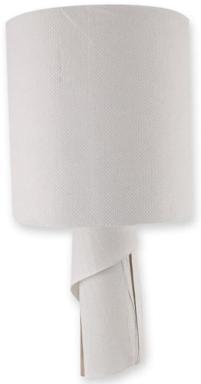 Witte Papierhanddoekrol 2-laags – 100% gerecycled papier – ca. 450 vellen per rol – 20 cm breed – Binnenafwikkeling met koker – Milieuvriendelijk – Franz Mensch