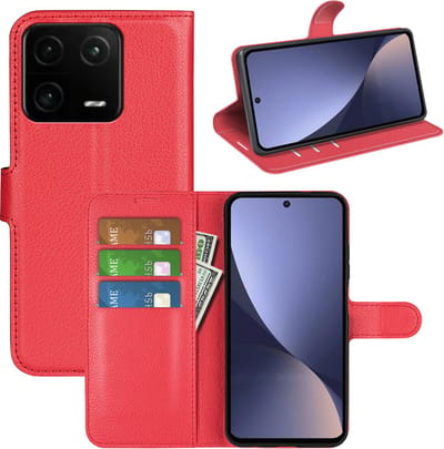 MobyDefend Hoesje - Geschikt voor Xiaomi 13 Pro - Kunstleren Wallet Book Case (Sluiting Voorkant) - Rood