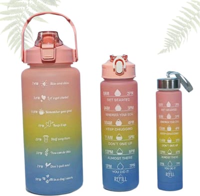 Bovista Motivatie Waterfles - Motivatie Drinkfles - 2 Liter - Met Tijdmarkering - Mannen - Vrouwen - Roze