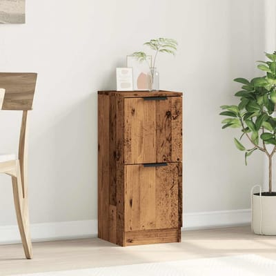 vidaXL - Dressoir - 30x30x70 - cm - bewerkt - hout - oud - houtkleurig