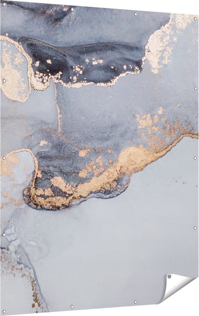 Gards Tuinposter Abstracte Kunst Grijs Marmer - 120x160 cm - Tuindoek - Tuindecoratie - Wanddecoratie buiten - Tuinschilderij