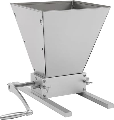 Graanmolen Handmatig - Maïs Molen - Zelf Meel Maken - 4 Liter Capaciteit - 26.6 cm Hoog - Zilver