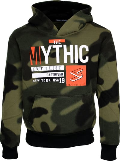S&C Hoodie Camouflage groen Kids & Kind Jongens Groen, Zwart - Maat: 98/104