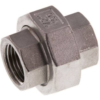 Rp 1/2'' RVS Borstnippel 3-delig met Conische afdichting 16 Bar