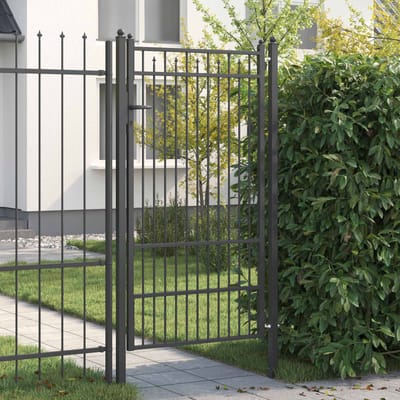 vidaXL - Hekpoort - BAARLO - 100 - x - 175 - cm - Metaal - Zwart - Vergrendelbaar