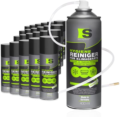 Spraytive 24x 400ml airco reiniger airco spray geurverwijderaar voor auto en huis reinigt ventilatie zonder demontage met slang