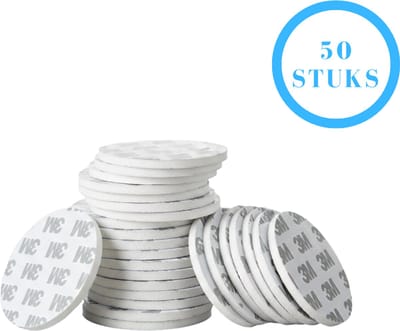 3M Plakstrips Rond - Dubbelzijdig Tape - Plakstrips Dubbelzijdig - 3M Tape - 5 CM - 50 Pack - Lichte Objecten