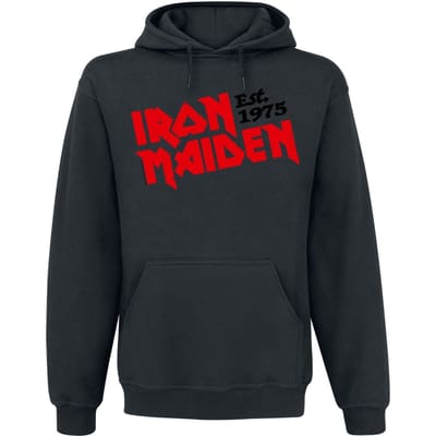 Iron Maiden Trui met capuchon - Est. 1975 - S tot XXL - voor Mannen - zwart