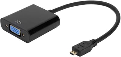 VGA To Adapter, VGA To USB Adapter 1080P Micro To VGA Video Converter Adapter with Power Function To VGA Adapter for 4B (Micro-HDMI to VGA)