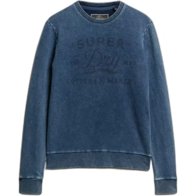 Superdry Cutters And Makers Relaxed Sweatshirt Blue Grootte: S