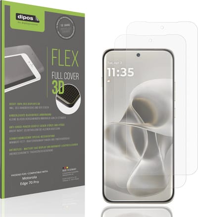 dipos FLEX – 2x Matte Screenprotector geschikt voor Motorola Edge 70 Pro | Volledige Schermbescherming | Case-Friendly