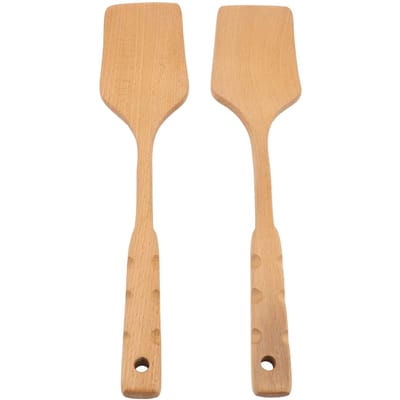 2 STUKS Houten Spatel voor Koken Houten Spatel Draaier Keukengerei voor Anti-aanbak Kookgerei beige