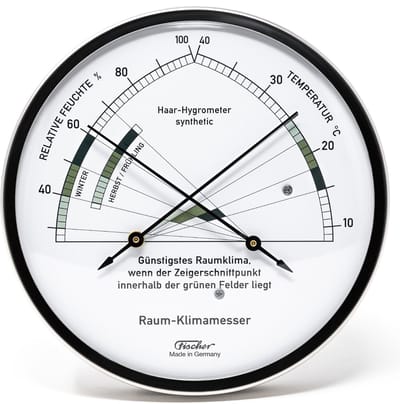 Fischer - Binnenklimaat Hygrometer & Thermometer - Ø130 mm
