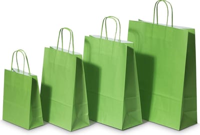 Papieren draagtas groen 22+10x31 cm 50 stuks