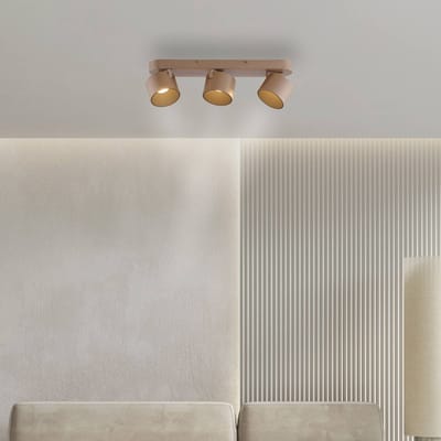 PURE LED plafondspot Cup, bronskleurig, 56 cm, metaal, 3-lamps.
