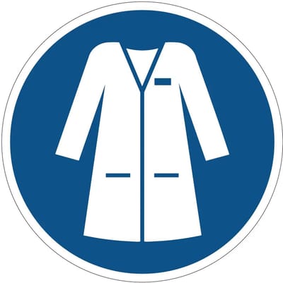 Laboratoriumjas verplicht gebodsbord - M059 | gecoat dibond materiaal | 10 cm