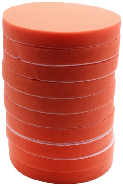 Verpakking met 10 sponspolijstpads van 180 mm (7 inch) voor autopoetsmachines, reiniging en polijsten.