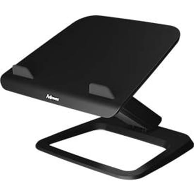 Fellowes Hana™ LT laptopstandaard, voor 1 laptop tot 19" & tot 4,5 kg, in hoogte verstelbaar/draaibaar, kabelmanagement, B 342 x D 396 x H 102 mm, zwart