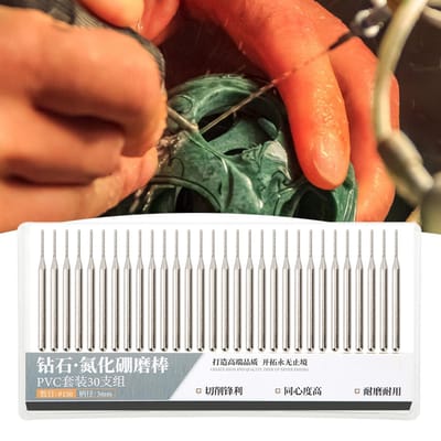 30 Stuks Slijpnaald Set Smergel Cilindrisch Platte Kop Elektrische Slijpmachine Accessoires 1mm