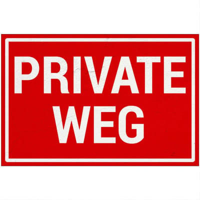 Private weg bord | Sign Again materiaal | 18 x 12 cm