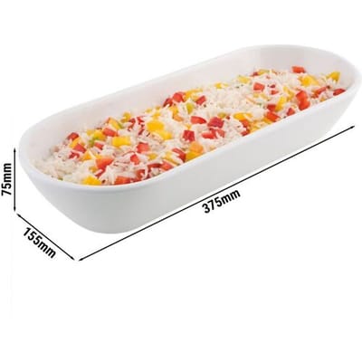 GGM Gastro (6 Stück) Schale - PURE - Melamin - 1,5 Liter - 375x155mm - Weiß