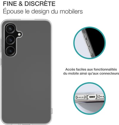 Bigben Connected, Hoesje geschikt voor Galaxy S24 FE - Flexibel SiliSoft Anti-Vergeling, Transparant