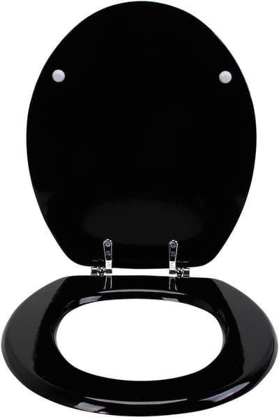 Premium Glans Toiletbril - Zwart - Universeel - 37.8 x 45.2 x 5.5 cm