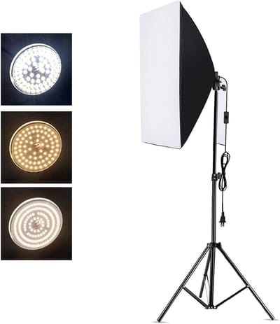 Softbox Verlichtingsset - Fotostudio Licht - Professionele Fotografie - APP-bediening - 60x60cm - Zwart