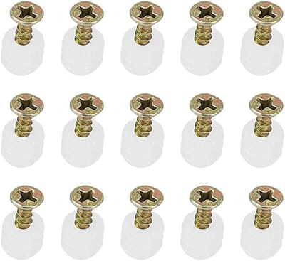 100 stuks kunststof scharnierpeninzetstukken met schroeven voor meubels, tv-kasten en kledingkasten