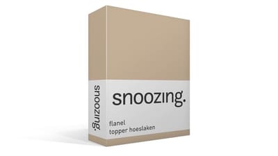 Snoozing - Flanel - Topper - Hoeslaken - Eenpersoons - 70x200 cm - Camel