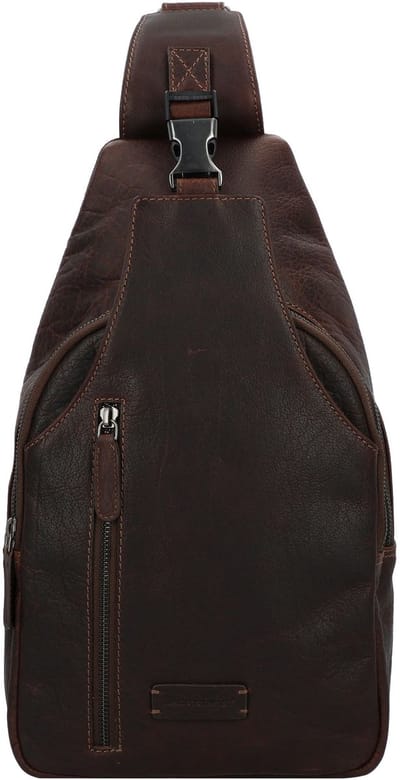 Jack Kinsky Porto 12 schoudertas leer 38 cm - Jongens - mokka