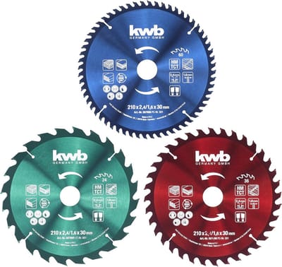 Cirkelzaagbladen Set - Zaagbladen Hout - Precisie Zagen - 3 Verschillende Grofheden - 160 mm - Groen