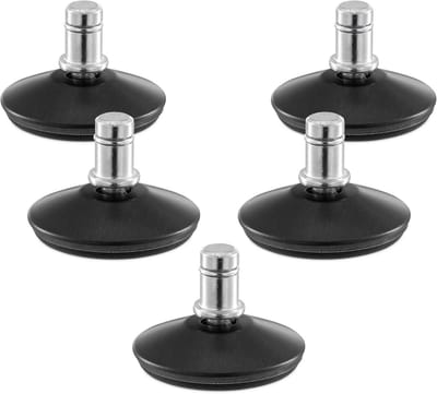 Set van 5 Zwarte Vloerglijders voor Bureaustoel (11 mm pen) - Vervang Wieltjes voor Vaste Zit