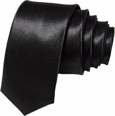 Fako Fashion - Skinny Stropdas - Smal - 5cm - Smalle Das - Effen - 145cm - Zwart