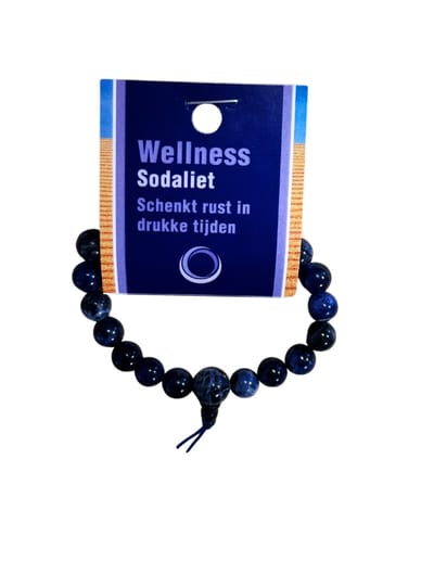 Powerbead Armband Sodaliet (Met Displaykaart) - Perfecte armband voor dames en heren - ronde kralen 8mm - natuurlijke edelstenen
